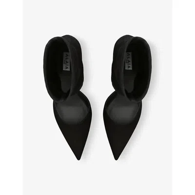 Alaïa Suede Cut-out Ankle Boots 55