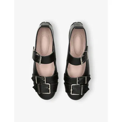 Simone Rocha Womens Buckle-embellished Leather Mary Jane Flats Black Eur 40 / 7 Uk