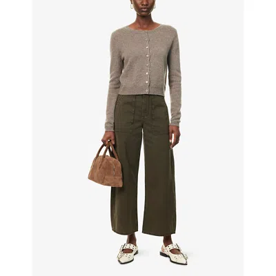 Citizens Of Humanity Womens Ayla Cargo Crop-leg Cotton Trousers Dark Olive (dk Green)