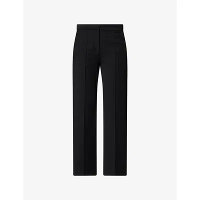 's Max Mara Womens Zaffiro Straight-leg Stretch-cotton Blend Trousers Black