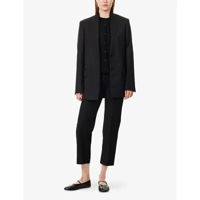 's Max Mara Womens Zaffiro Straight-leg Stretch-cotton Blend Trousers Black
