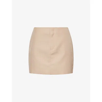 Represent Womens Rampage Mid-waist Woven Mini Skirt Pistachio Shell In Neutral