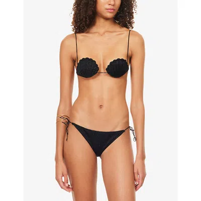 Oseree Womens Lumière Shell Two-piece Bikini Set Black