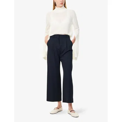 's Max Mara Womens Siri Wide-leg Wool Trousers Midnightblue