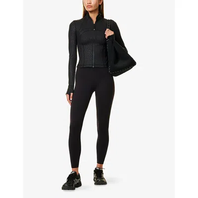 Lululemon Womens Glow Up High-rise Stretch-scuba Leggings Black In Black
