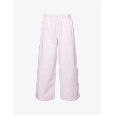 Lounge Underwear Womens Floral-print Cotton Pyjama Bottoms Lilac