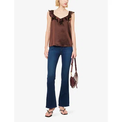 Paige Womens Laurel Canyon Flared Stretch-denim Blend Jeans Berlin