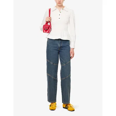 Damson Madder Womens Drew Wide-leg Denim Jeans Dusty