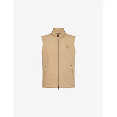 Polo Ralph Lauren Mens Gabardine Logo-badge Shell Gilet Rl Khaki Xl In Neutral