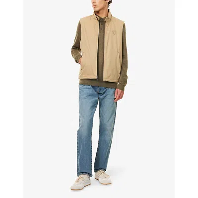 Polo Ralph Lauren Mens Gabardine Logo-badge Shell Gilet Rl Khaki Xl In Neutral