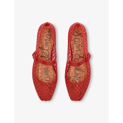 Sam Edelman Womens Michaela Jelly Mary Jane Flats Red Eur 39.5 / 6.5 Uk