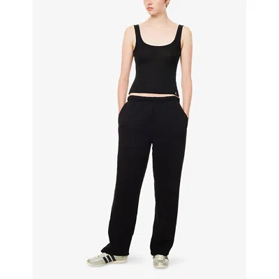 The Couture Club Womens Slub Emblem Wool-blend Vest Top Black