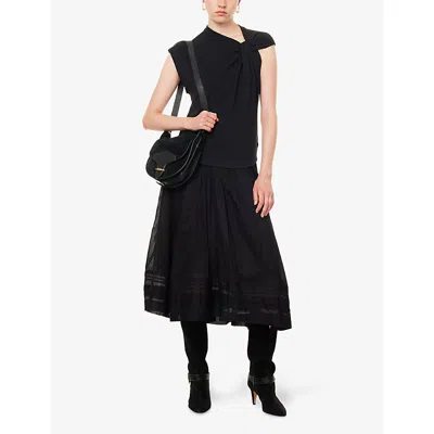 Isabel Marant Étoile Womens Nayda Asymmetrical Cotton-jersey T-shirt Black In Black