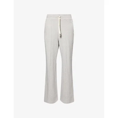 Weekend Max Mara Omens Folk Wide-leg Cotton-blend Jogging Bottoms Light Grey Xl