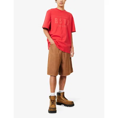 Agolde Mens  X Rsvp In Gifting Graphic-print Cotton T-shirt Red In Red