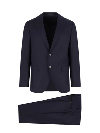 Caruso Tailored Black Suit With Classic Blazer In Black