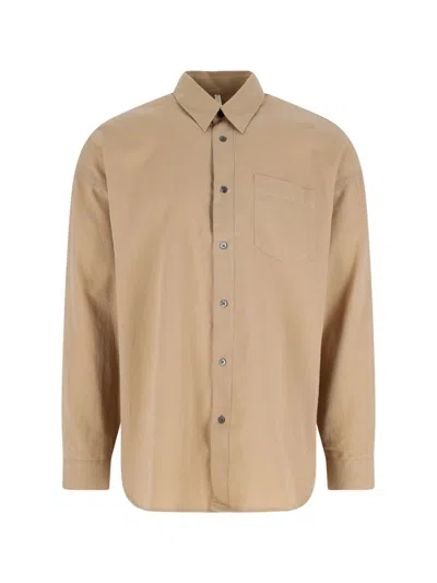 Sunflower Beige Button-up Shirt With Chest Pocket In Neutral
