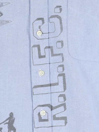 Polo Ralph Lauren Casual Shirt With Graphic Print And Chest Pocket In Blue