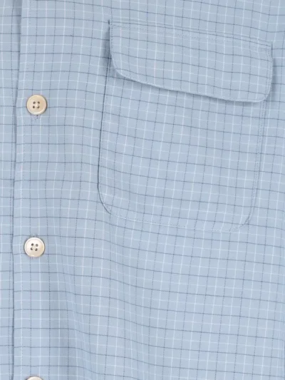 Sunflower Pocket Shirt" Checked Shirt Light Blue In Blue