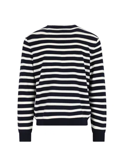 Apc A.p.c. Matthias Stripe Wool Sweater In Black