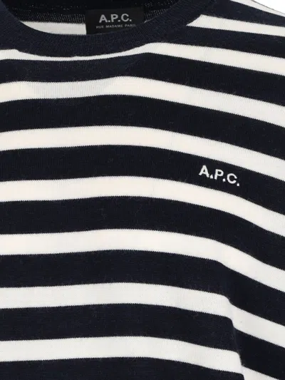 Apc A.p.c. Matthias Stripe Wool Sweater In Black