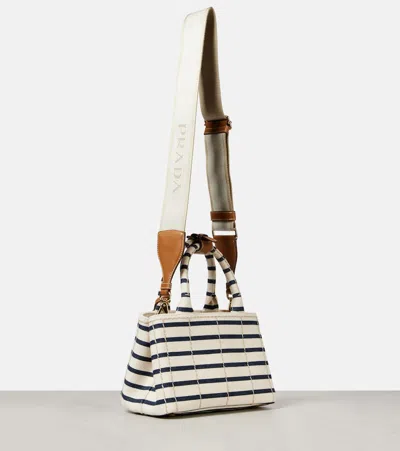 Prada Mini Handbag With Striped Design And Tag In Multi