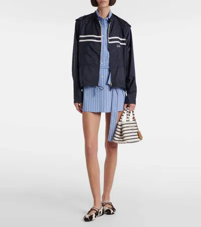 Prada Mini Handbag With Striped Design And Tag In Multi