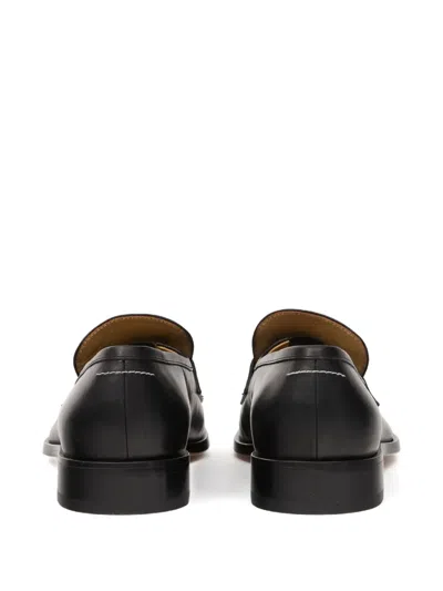 Mm6 Maison Margiela Tabi Leather Slip-on Shoes In Black