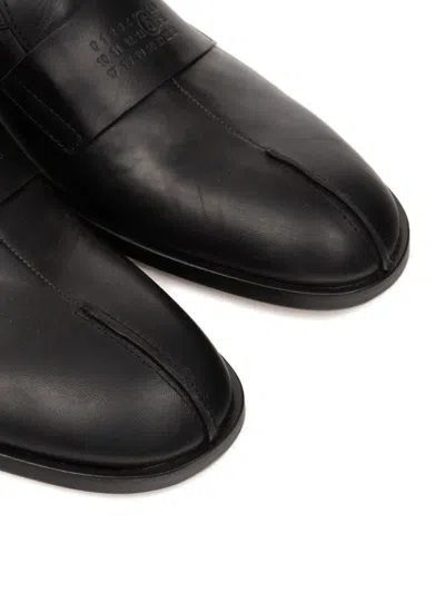 Mm6 Maison Margiela Tabi Leather Slip-on Shoes In Black