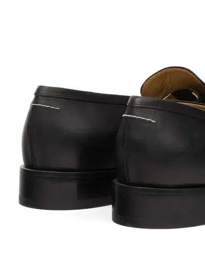 Mm6 Maison Margiela Tabi Leather Slip-on Shoes In Black