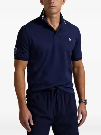 Polo Ralph Lauren Wimbledon Classic Fit Stretch Polo Shirt In Blue