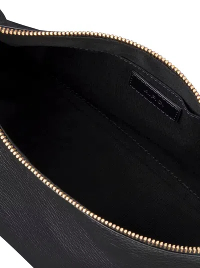 Apc A.p.c. 'vera' Black Shoulder Bag With Embossed Logo Lettering On The Front And Adjustable Shoulder S
