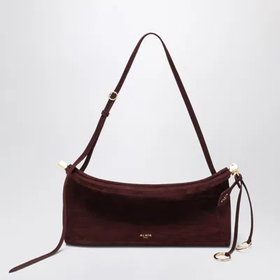 Alaïa Alaia Le Click East West Medium Bag In Garnet Red Nubuck Women