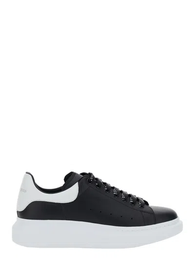 Alexander Mcqueen Black Low Top Sneakers With Chunky Sole And Contrasting Heel In Leather Man