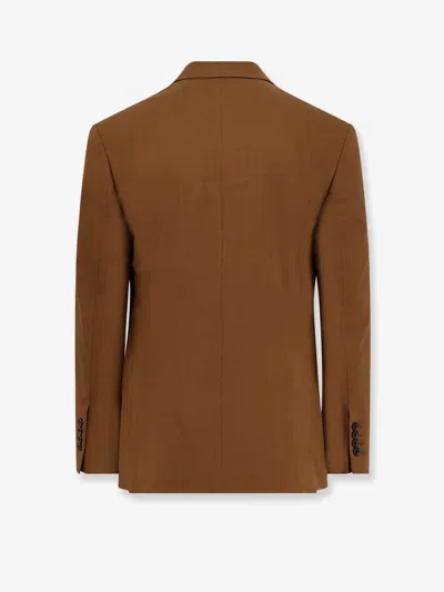 Ami Alexandre Mattiussi Ami Double-breasted Light Wool Twill Blazer In Brown