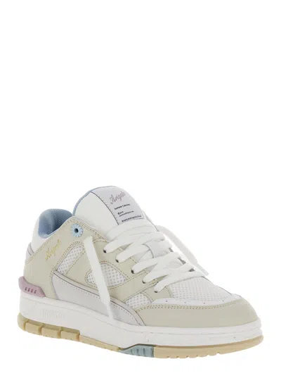 Axel Arigato 'area Lo' White And Multicolor Sneakers With Logo Detail In Leather Blend Woman