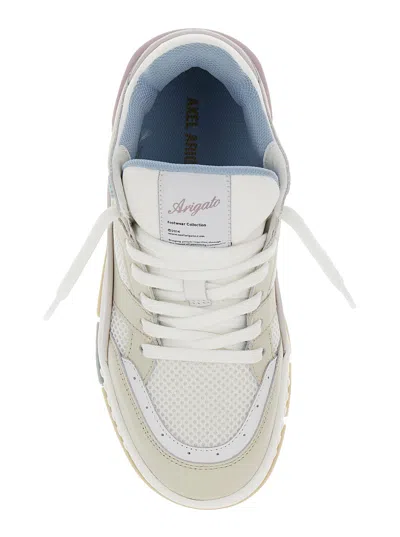 Axel Arigato 'area Lo' White And Multicolor Sneakers With Logo Detail In Leather Blend Woman