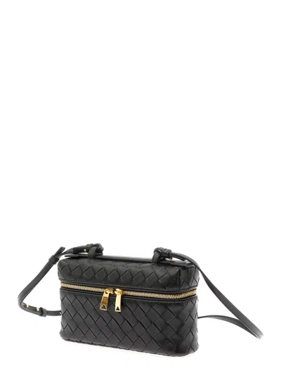 Bottega Veneta Black Vanity Case With Intrecciato Motiv In Leather Woman