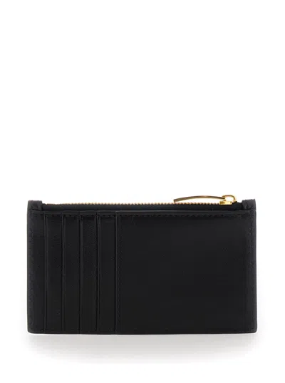 Bottega Veneta Women Black Cardwallet With Zip And Intrecciato Motif In Leather Woman