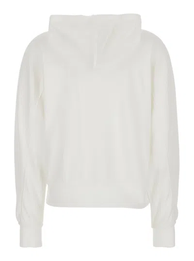 Brunello Cucinelli Hooded Sweatshirt With Ribbed Cuffs And Side Zip Pockets In White
