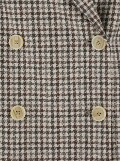 Brunello Cucinelli Blazer Check Monile Blazer And Suits Beige In Neutral