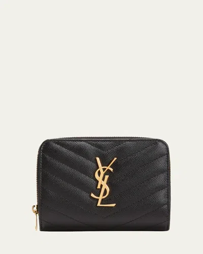 Saint Laurent Ysl Quilted Bifold Compact Wallet
