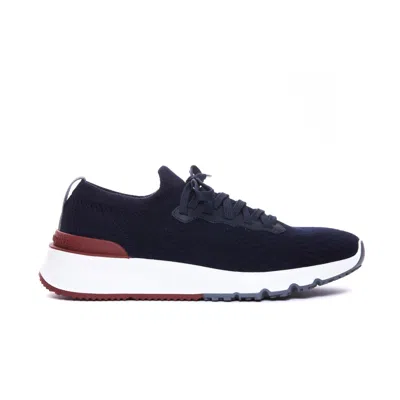 Brunello Cucinelli Blue Canvas Sneakers