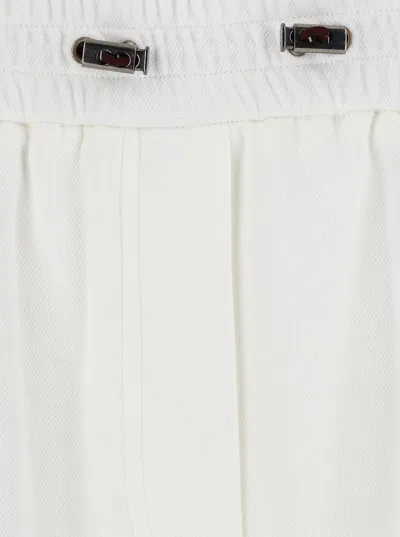 Brunello Cucinelli Hose Mit Elastischem Bund In White