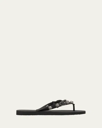 Balenciaga Cagole Studded Flip Flop Sandals