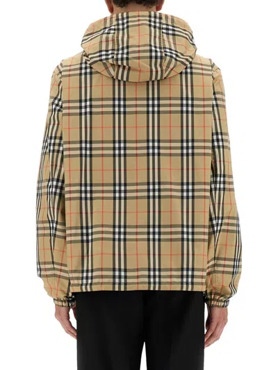 Burberry Printed Polyester Reversible Jacket In Neutral