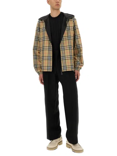 Burberry Printed Polyester Reversible Jacket In Neutral