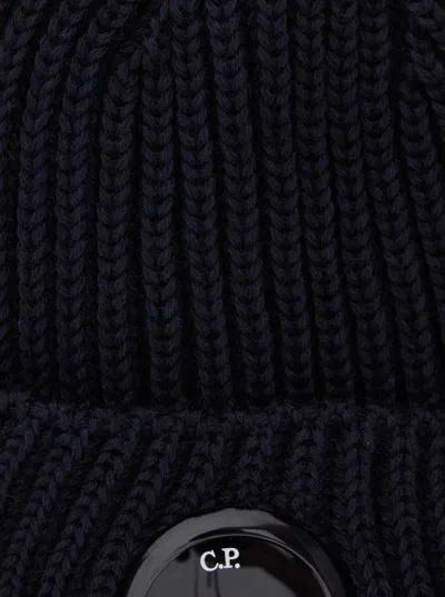 C.p. Company Accessories Knit Cap In Extrafine Merino Wool In Black
