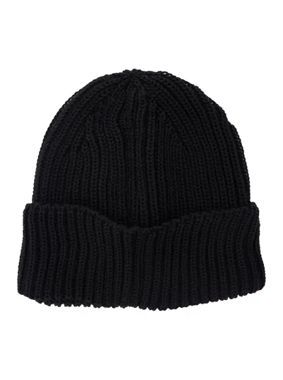 C.p. Company Accessories Knit Cap In Extrafine Merino Wool In Black