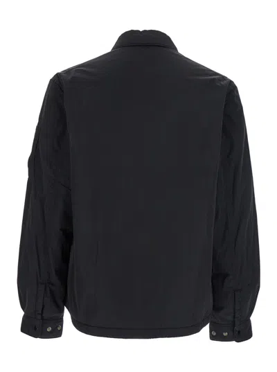 C.p. Company C.p.company Buttoned Pocket Overshirt In Black
